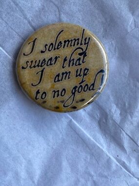 Yellow 'I Solemnly Swear' Kids Pin Badge